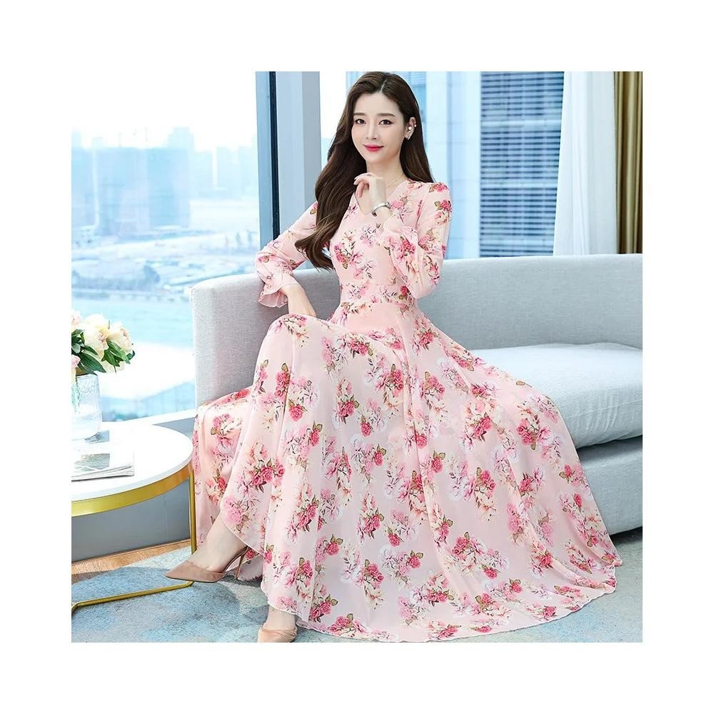 3D ডিজিটাল প্রিন্ট লং গাউন