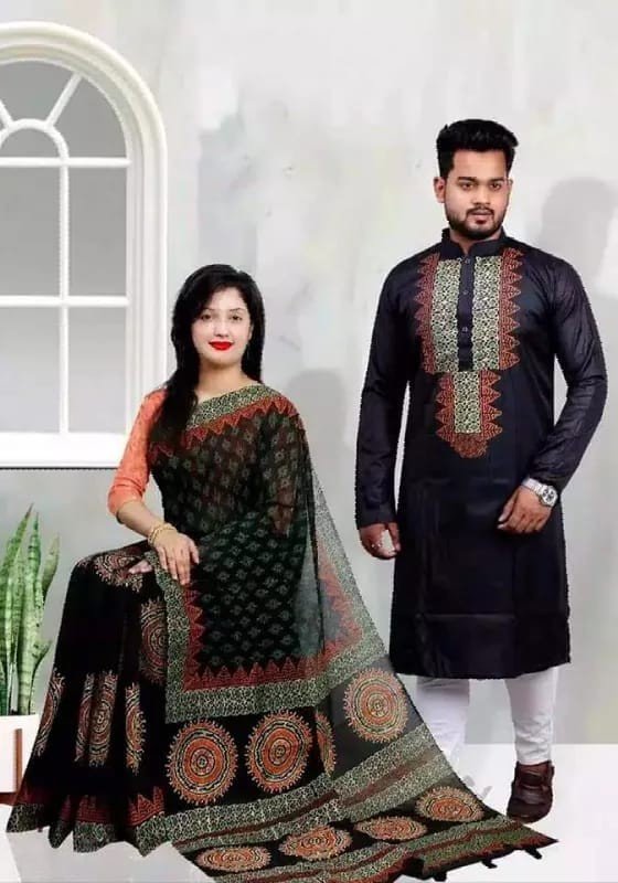 Dhupian  Saree +  Punjabi (Couple set)